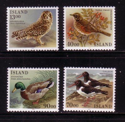 Iceland Sc 642-45  1986 Birds stamp set mint NH