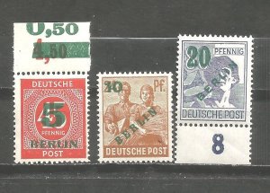 Berlin 9N 64. 65 , 66 MNH