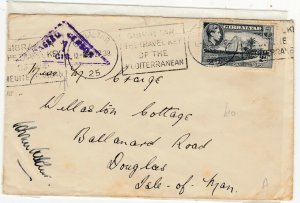 Gibraltar KGVI 1939 Censored Cover To Isle Of Man Postal History JK3420