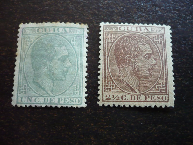 Stamps - Cuba - Scott# 100,102,104 - Mint Hinged Partial Set of 3 Stamps