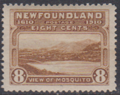 NEWFOUNDLAND 1911 MINT OG 8c Y/BROWN P14 SG112 CAT 