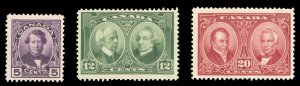 Canada 146-148, $45.75, 1927 5c-20c, set of three, hinged