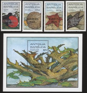 BARBUDA Sc 750-54 VF/MNH - 1985 Marine Life Complete Set Incl. S/S-See Desc