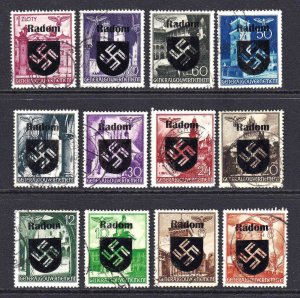 POLAND N56//N71 RADOM OVERPRINTS x12 DIFFERENT CDS F/VF TO VF SOUND