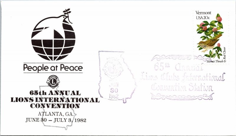 LIONS INTERNATIONAL PEOPLE AT PEACE 65th CONVENTION ATLANTA GEORGIA 1982 - Black