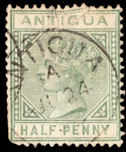Antigua Scott 12 Used with trimmed perforations and tear.
