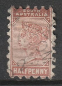 Australia (South Australia) Scott 76  - SG182, 1883 Victoria 1/2d Perf 10 used