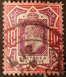Great Britain, King Edward VII, 10d, red and purple