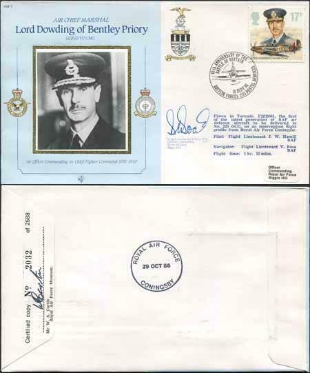 CDM7 RAF COMMANDERS Lord Dowding Signed WING Commander D Boak Biggin Hill (O)