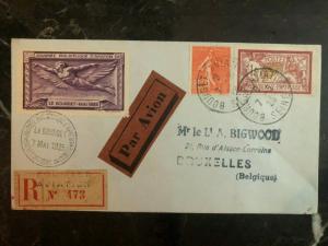 1925 Bourget France Airmail Cover to Bruxelles Belguim Aviation Day purple label