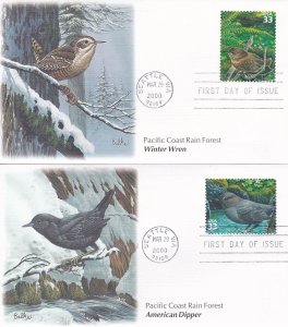 United States # 3378a-3378j, Pacific Coast Rain Forest, First Day Covers