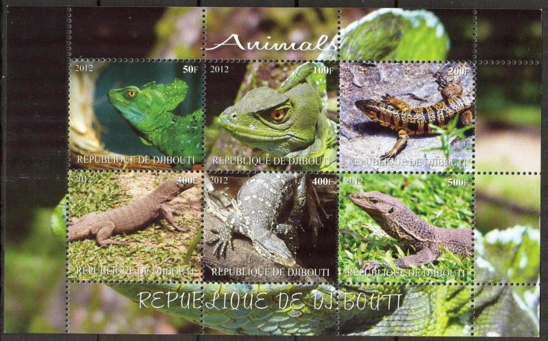 Djibouti 2012 Lizards Sheet MNH** Cinderella !