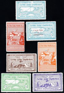 Puerto Rico Stamps MLH+MNH VF 7 Value Flight Set