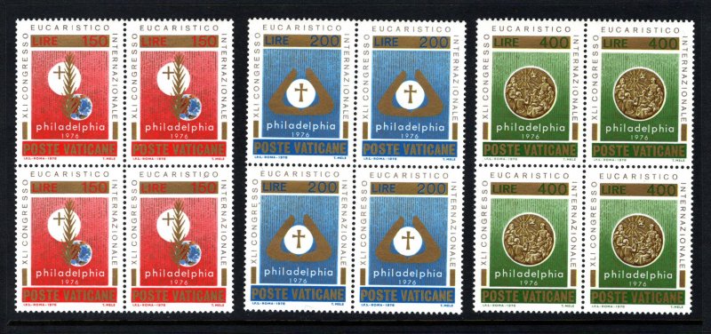 VATICAN CITY  SC# 592-594  BLK/4  FVF/MNH