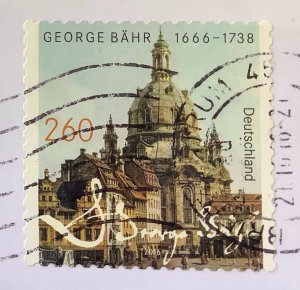 Germany 2016 Scott 2905 used on paper - 260c, Dresden Frauenkirche, G Bähr 350th