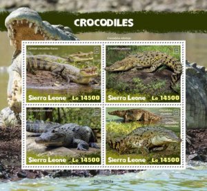 Sierra Leone - 2020 Crocodiles, Orinoco - 4 Stamp Sheet - SRL200638a