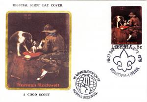 Liberia  Norman Rockwell - A Good Scout (1979) FDC