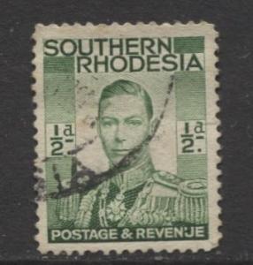 Southern Rhodesia- Scott 42 - KGVI - Definitive -1937 - FU- Single 1/2d Stamp