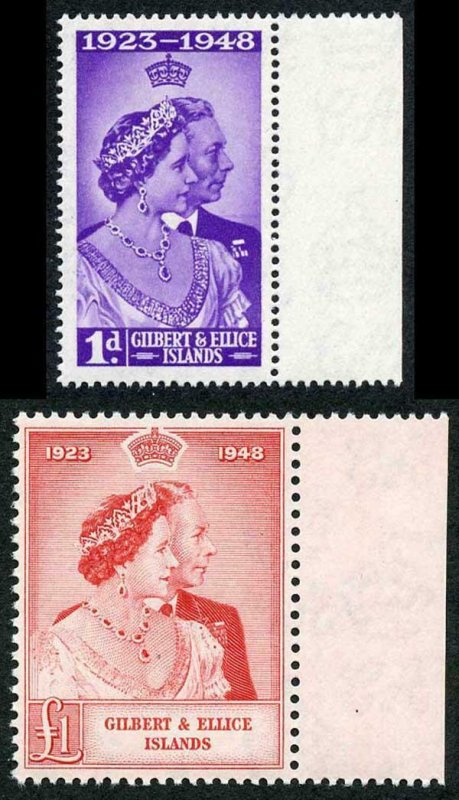 Gilbert and Ellice Is 1948 Royal Silver Wedding SG 57/8 U/M (MNH)