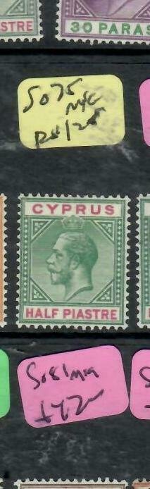 CYPRUS (P2512B) KGV 1/2 PI    SG75  MNG ANTIQUE OVER 100 YEARS OLD