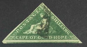 MOMEN: CAPE OF GOOD HOPE SG #8b DEEP DARK GREEN USED £550 LOT #63693