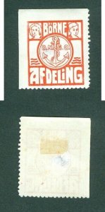 Denmark. Poster Stamp +_ 1914  MH. Templar D.N.G.O. Children, Youth Department