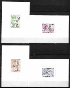 LIBERIA  1960. Sc.#390-392, C126. OLYMPIC GAMES, ROME. IMPERFORATED SHEETS. MNH