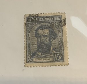 Argentina 1942  Scott 436  used - 15c, Martin Guemes, military leader