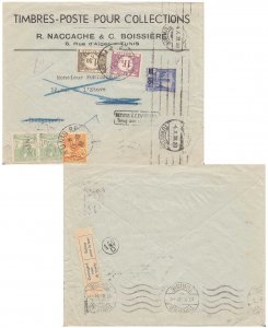 Tunisia 50c Mosque, Tunis Overprinted 65c 1938 Tunis R.P., Tunisie to Brussel...