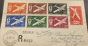 O) 1946 FRENCH CAMEROUN, VICHY GOVERNMENT IN FRANCE, REGISTERED DOUALA, AIRMAIL 