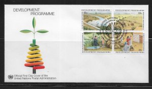 United Nations NY 469-72 Development Geneva Cachet FDC First Day Cover