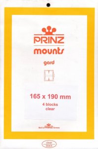 Prinz Scott Stamp Mount 165/190 mm - CLEAR - Pack of 4 (165x190 165 mm)  PRECUT