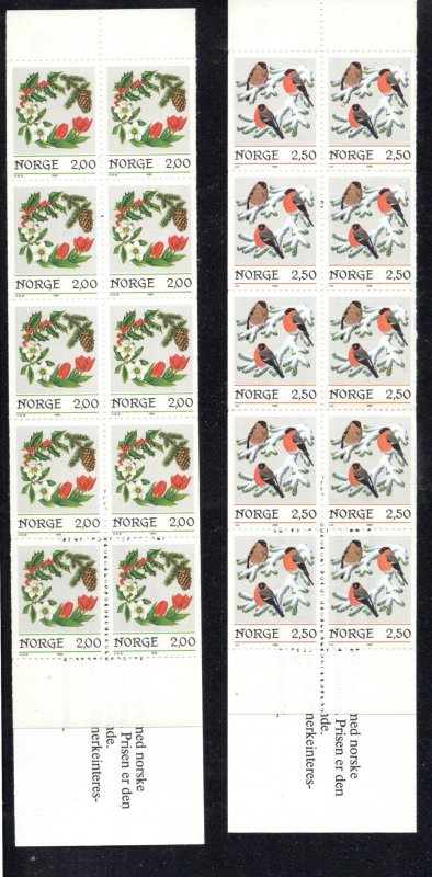 Norway Sc 871a, 872a 1985 Christmas stamp booklets mint NH