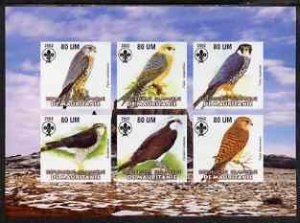 Mauritania 2002 Birds of Prey #2 imperf sheetlet containi...