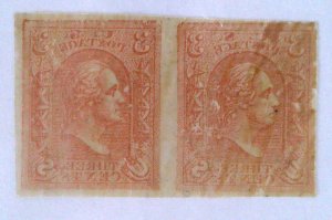 Scott #79-E8a - 3c Orange - Pair - Loewenberg Decalcomania