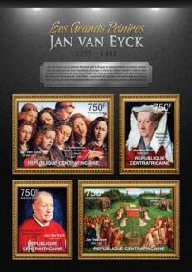 CENTRAFRICAINE 2013 SHEET JAN VAN EYCK ART PAINTINGS