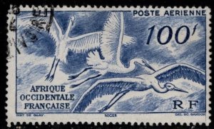 1947 French West Africa Scott#- C13 100 Francs Great White Eagles in Flight Used