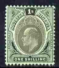 Southern Nigeria 1907-11 KE7 MCA 1s black on green mounte...