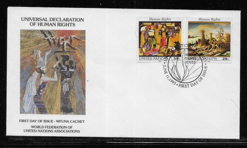 United Nations 627-28 Human Rights WFUNA Cachet FDC First Day Cover