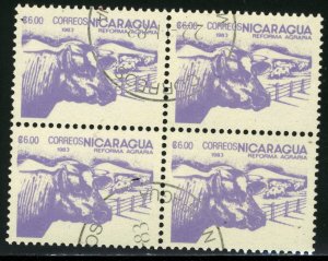 NICARAGUA - SC #1302 - USED BLOCK OF 4 - 1983 - NICARA102