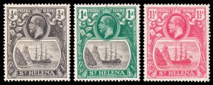 St. Helena Scott 79-81 (1922) Mint NH F-VF, CV $12.00 C 