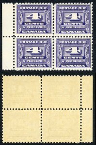 Canada SG16 4c Block of Four Superb U/M (MNH) Unitrade Cat 200++