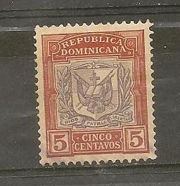 DOMINICAN REPUBLIC STAMP ,USED COAT OF ARMS #MA 4