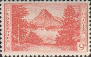 # 748 Mint Hinged Red Orange Mt. Rockwell And Two Medicine Lake National Parks