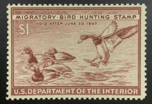 MOMEN: US STAMPS #RW13 DUCK MINT OG NH LOT #50203