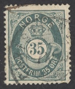 Norway Sc# 29 Used 1878 35o Post Horn & Crown