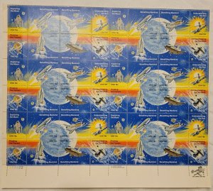 Space Achievement Sheet of 48 Stamps, Scott #1912-1919,  NASA. $8.64 FV. 18 cent