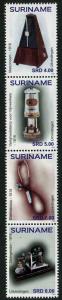 HERRICKSTAMP NEW ISSUES SURINAME Inventions Strip of 4 Different