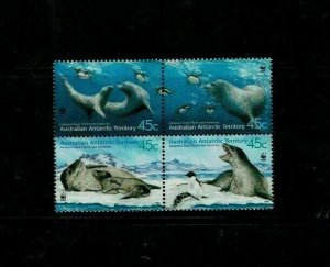 Australian Antarctic Territory:2001, Endangered Species, Leopard Seals, MNH set