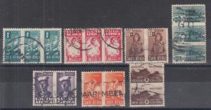 South Africa Sc 90//97 used. 1942-43 Military, 7 different multiples, F-VF.